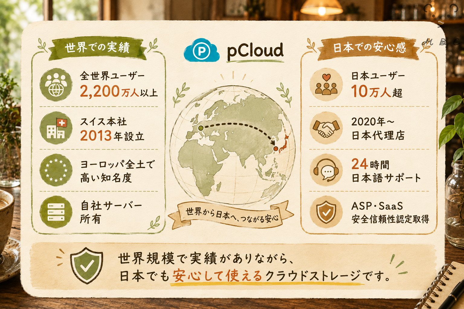 pCloud世界2,200万人・日本10万人超のユーザー実績図解