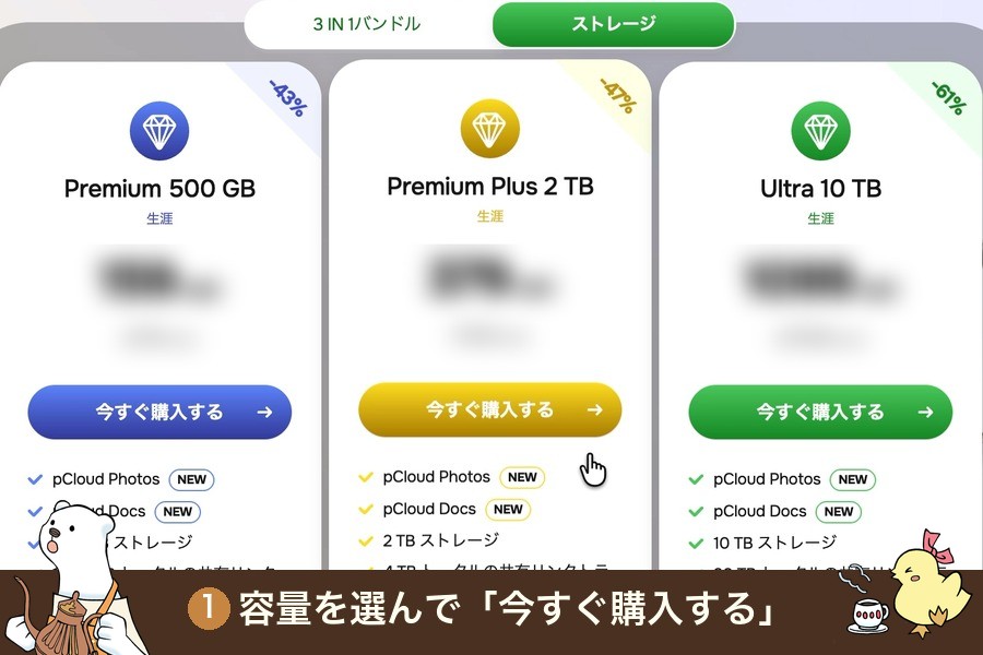 pCloudの申し込みの流れを動画で見る（音なし・20秒）